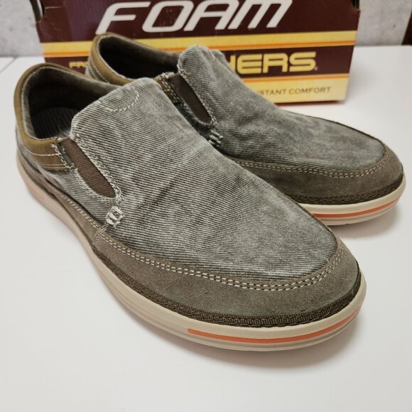 Skechers Mens Relaxed Fit Memory Foam Slip-On Shoes - Picture 1 of 14